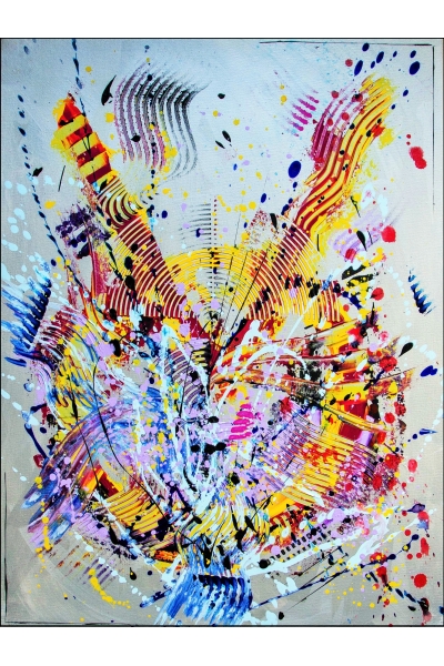 FENIX 80x60 cm ABSTRAKCYJNY OBRAZ NAMALOWANY NA PŁÓTNIE